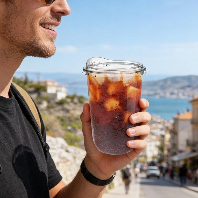 50 Pack 18 oz Clear Plastic Iced Coffee Cups - Image 7