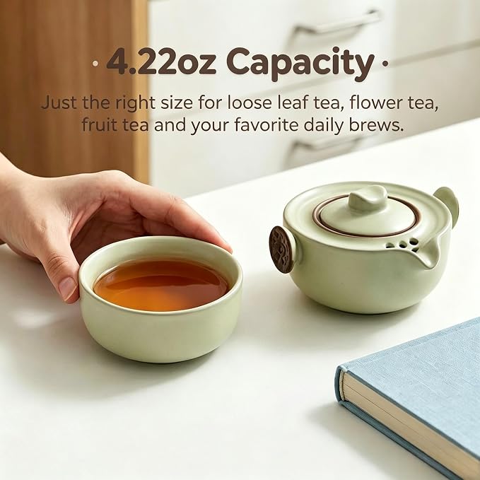 WUWEOT Travel Gaiwan Tea Set for One, Portable Porcelain Teapot | Chinese - Image 5