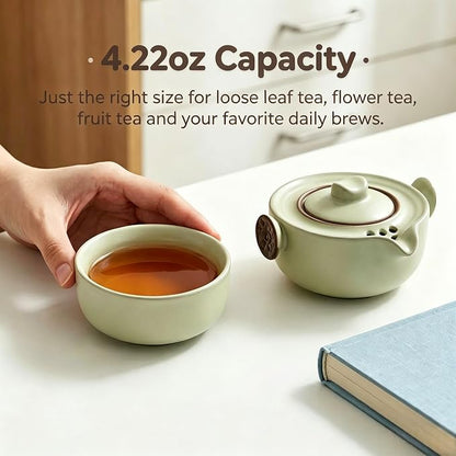 WUWEOT Travel Gaiwan Tea Set for One, Portable Porcelain Teapot | Chinese - Image 5