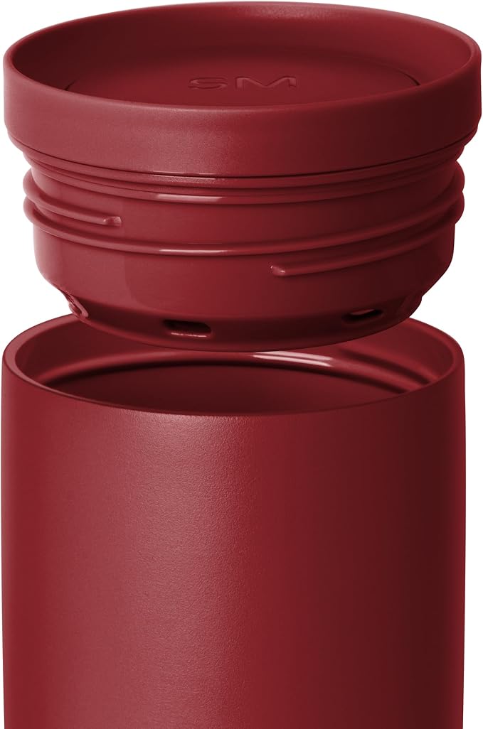 Simple Modern Insulated Travel Coffee Mug 360° Lid | 16oz | Red | Voyager - Image 2