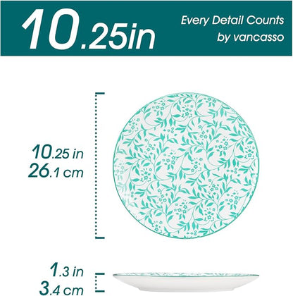 vancasso 10.25" Pastel Dinner Plates Set of 6, Vintage Ceramic | Microwave - Image 2