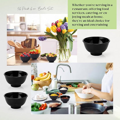Tioncy 36 Pcs Bowls Set Unbreakable Dessert Soup Salad Bowls - Image 5
