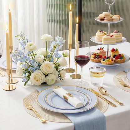 175PCS Blue Plates Disposable - Image 2