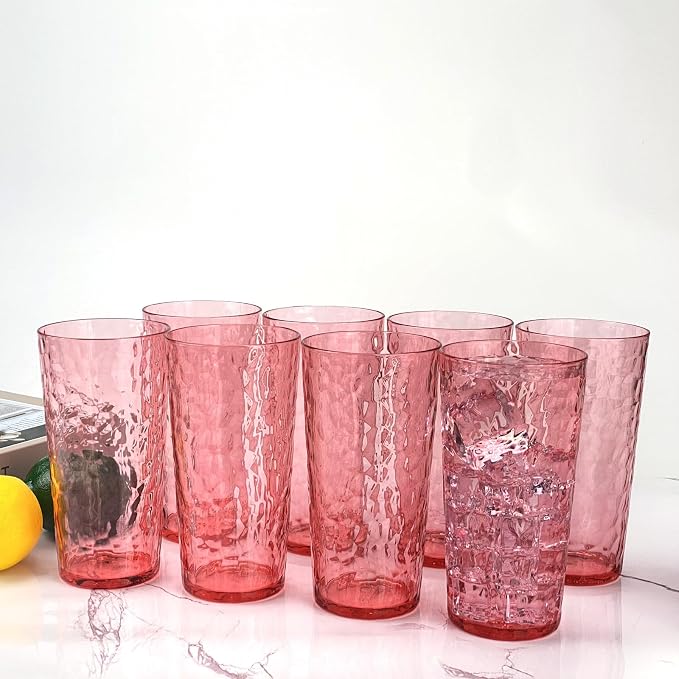 Yalin 24-Ounce Plastic Tumbler Acrylic Drinking Glasses, Reusable Plastic Cups - Image 6
