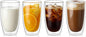 DOPUDO 17oz Double Wall Glass Coffee Mugs Set of 4, Insulated Coffee Mug by DOPUDO