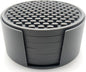 Happitasa 4.25 Inch Bar Mat Style Silicone Beverage Coasters, Set of 6 with Holder (Grey)