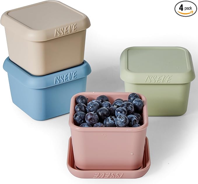 ISSEVE 4pack 6oz Silicone Snack Containers by ISSEVE