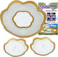 GAC Scalloped Tempered Glass Dessert Plates and Platters - Elegant Dinnerware & Decorative Plates with Gold Trim, Ideal for Serving Food, Special Occasions, and Presents - Set of 3
