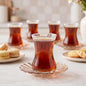 Karaca Luna 12-Piece Turkish Tea Cups by Karaca
