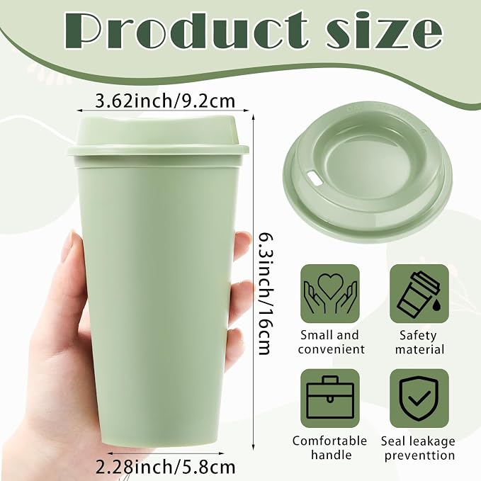 FillTouch 12 Pcs 16 oz Reusable Coffee Cups - Image 2