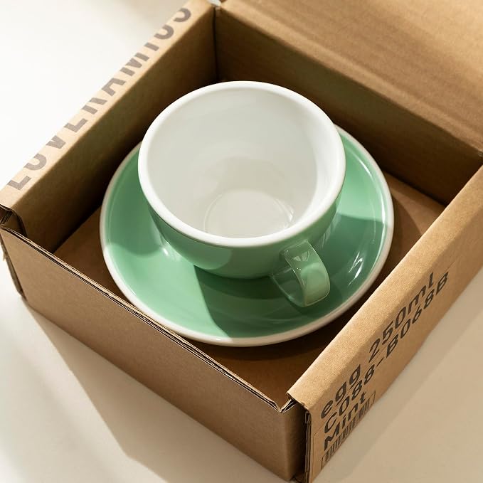 Loveramics Cappuccino Cup with Saucer, 8 oz Ceramic Coffee cup with Round Bottom - Image 3