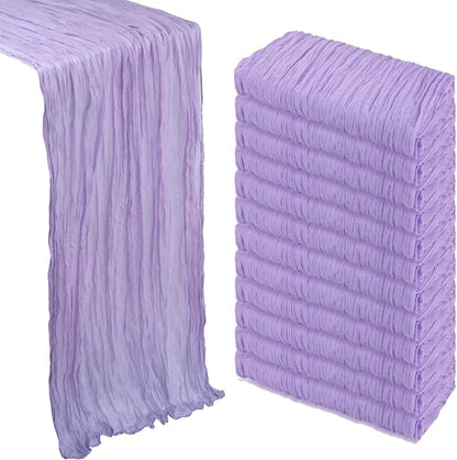 12 Pack Lilac Purple Cheesecloth Table Runner 10Ft Lavender Gauze Cheese Cloth by Heneger