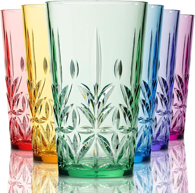 Bravario Royal Plastic Drinking Tumbler, Dishwasher-Safe BPA-Free Durable Mixed by Bravario