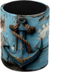 Leather Pen Holder for Desk, Retro Anchor Pencil Cup Pen Organizer Makeup Brush by Unknown