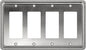 Henne Bery Rope Edge Decorative Wall Plate Switch Plate Outlet Cover (Quad Decorator, Heirloom Silver)
