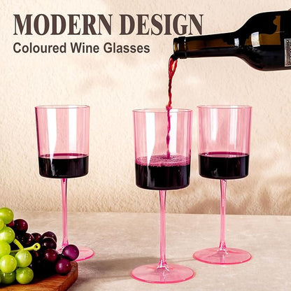 Ciaell 12 Pack Pink Plastic Wine Glasses - Image 9