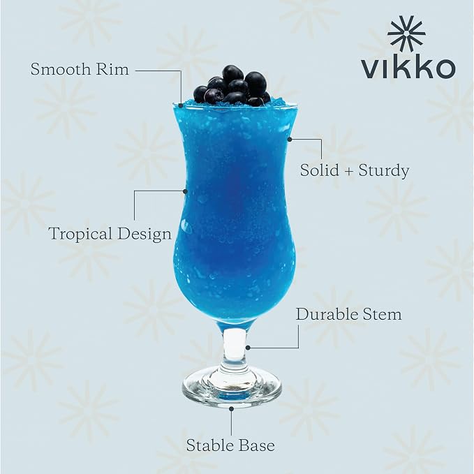 Vikko Hurricane Glasses, 13.25 Ounce Cocktails Glasses Set, Durable Dishwasher - Image 3