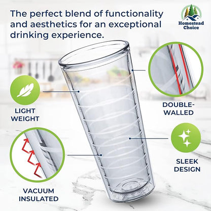 Homestead Choice Insulated Drinking Glasses 22oz 2-pack - Image 3