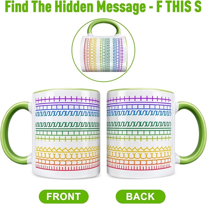 Fuck This Shit Hidden Message Coffee Mug 11OZ Ceramic Green Cup | Funny Coffee - Image 2