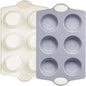 BRONYPRO 2-Pack 6-Cup Non Toxic Nonstick Ceramic Jumbo Muffin Pan & Cupcake Tin by Bronypro