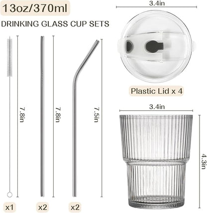 13oz Iced Coffee Cups, Reusable Tumbler Glass to Go Cup - Image 2