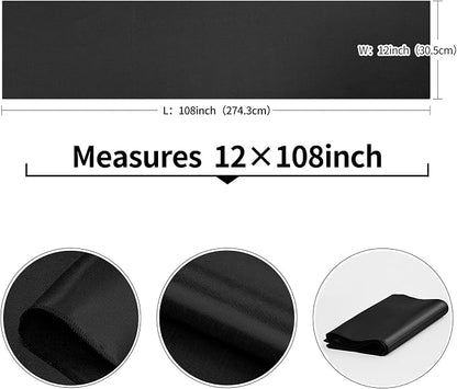 4-Pack Black Satin Table Runner 12 x 108 Inch Long Bright and Smooth Silk - Image 3