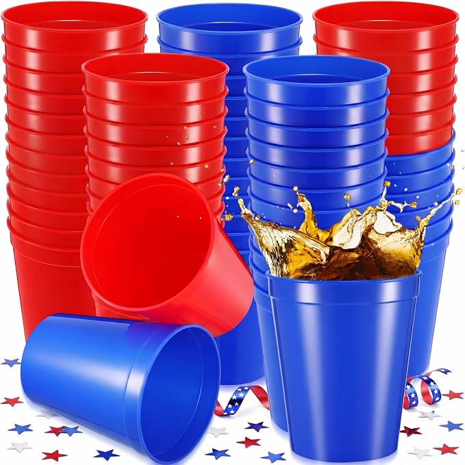 Yungyan 100 Pack 16 oz Stadium Cups Reusable Plastic Cups Blank Drink Stadium by Yungyan