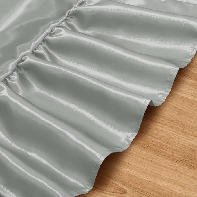 2 Pack Grey Satin Table Runner 12 x 72 Inch | Ruffle Design, Luxurious Dining - Image 5