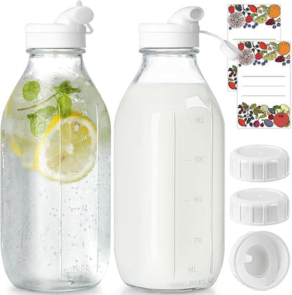 Syntic 2 Pack 32 Oz Glass Milk Bottles by Syntic