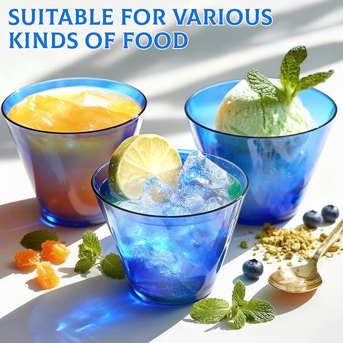 Glowserve 9 OZ Royal Blue Disposable Plastic Cups Cocktail Cup 150 Pack | Fancy - Image 5