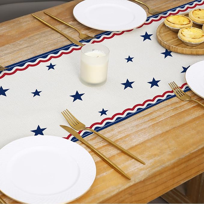 Patriotic Table Runner Decor, 250th Anniversary 4th of July American Flag - Image 3