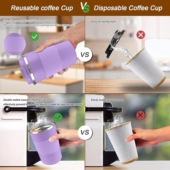 Insulated Travel Coffee Mug, Stainless Steel Coffee Cup - Image 4