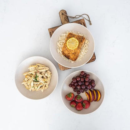 Grow Forward Premium Wheat Straw Pasta Bowls - 30oz Unbreakable Wide & Shallow - Image 5