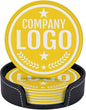 Custom Leather Coasters with Logo by Handmade