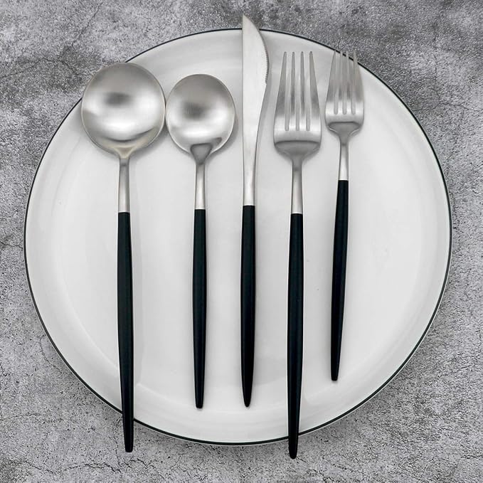 20-Piece 18/10 Stainless Steel Flatware Silverware, Luxury Dinnerware Set - Image 4