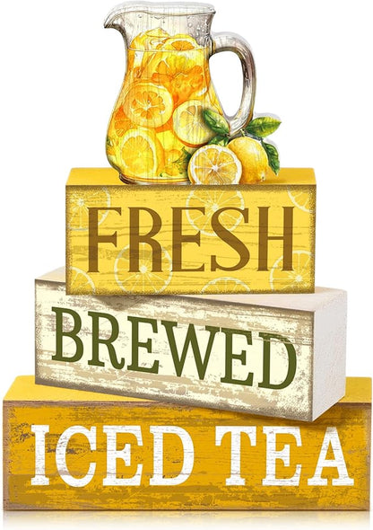 Moucuny 4 Pcs Summer Lemon Decor Summer Table Decorations Fresh Brewed Iced Tea by Moucuny