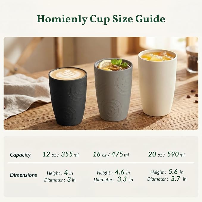 Homienly Premium Wheat Straw Cups, 20oz Lightweight and Unbreakable Drinking - Image 9