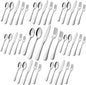 Stainless Steel Flatware Set - Forks, Knives and Spoons for Home and Restaurant Kitchen - Rust Resistant Cutlery Utensils (200, Silver)