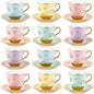 Teenyyou Set of 12 Tea Cups and Saucers Tea Party Decorations Floral Porcelain by Teenyyou