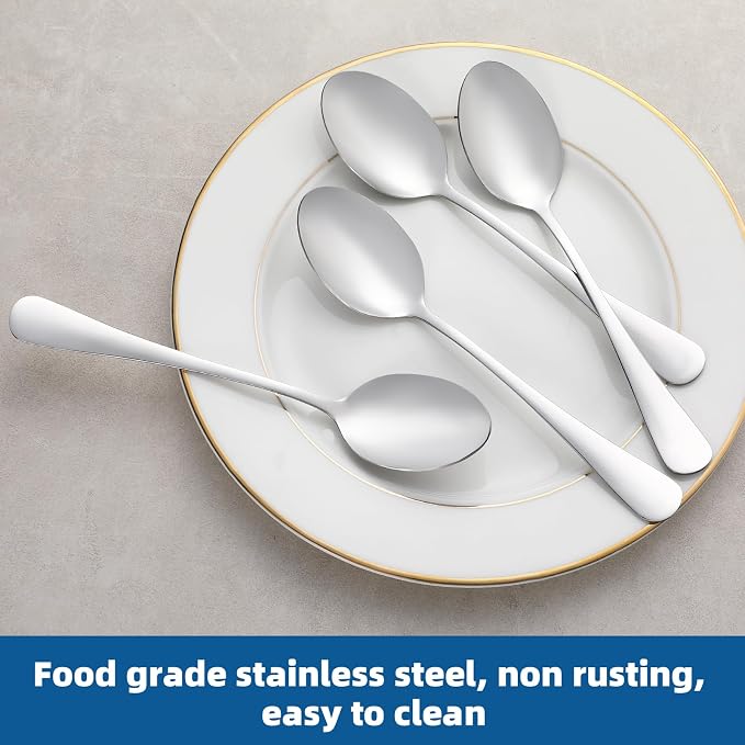 36 Pcs Teaspoons Set, Food-Grade Stainless Steel Spoons Silverware, Cutlery Tea - Image 3