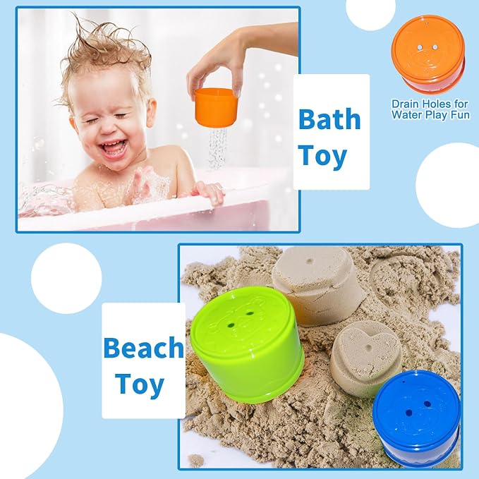 WEEJOYGAM Baby Stacking Cups, Nesting Stacking Toys - Image 6