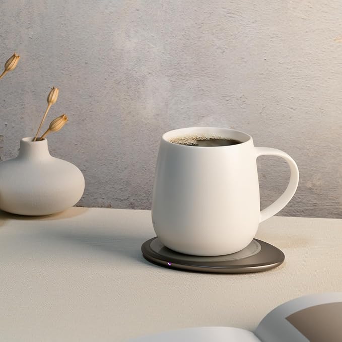 Ui 3 Self-Heating Mug Set – Jasmine White | 12 fl oz / 355 mL Ceramic Coffee & - Image 3