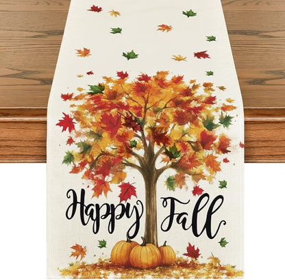 Artoid Mode 210 GSM Fall Table Runner 13x72 Inch Home Party Decor | Maple Tree by ArtoidMode