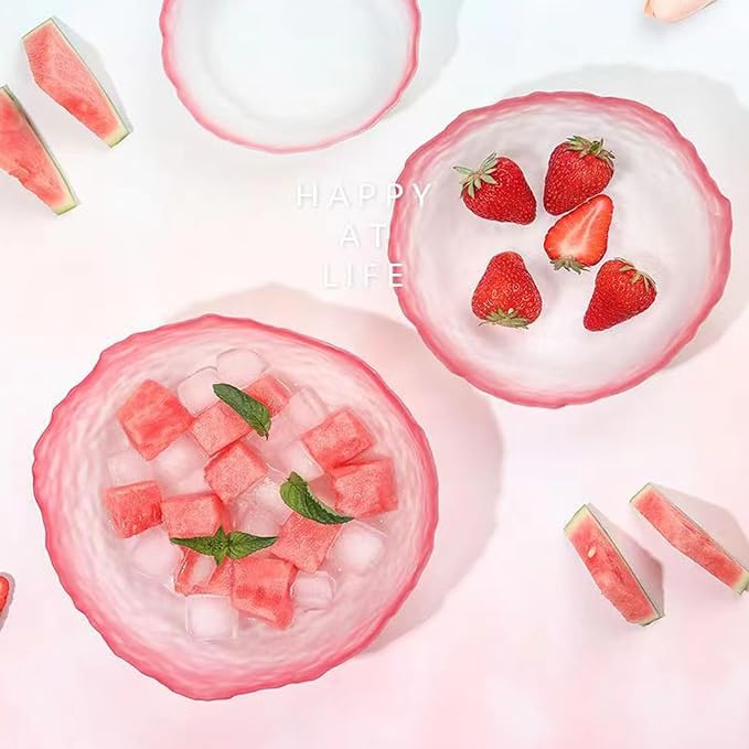 Glass Bowl for Salad Candy Fruit Serving, Decorative Bowl, Dish-Pnik Set of 3 - Image 6