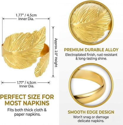 Gold Napkin Rings Set of 10 - Image 4