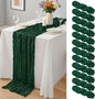 12 Pack Dark Green Cheesecloth Table Runner 10Ft, Christmas Table Runner 21.5 X by Yemosa