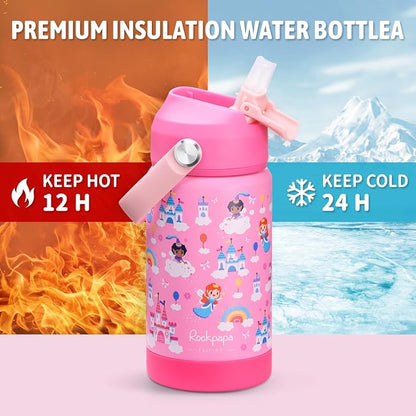 rockpapa 14 oz Kids Insulated Water Bottle，Stainless Steel Toddler Cups - Image 3