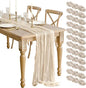 12 Pcs Beige Cheesecloth Table Runner 13ft Boho Gauze Cheesecloth Table Runner by WJWHQ