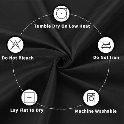 PureFit 6 Pack Round Black Table Cloths 70 Inch for Round Tables, Stain and Wrinkle Resistant Table Linens for Home Use, Wedding, Party, Banquet and Camping