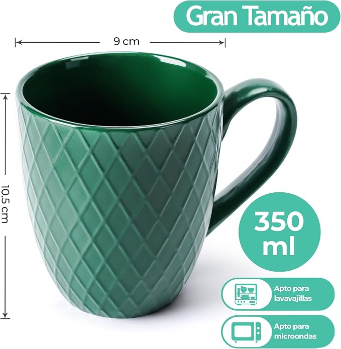 MIAMIO - Coffee Mugs Set of 6 - Palmanova Collection | Modern matte ceramic mug - Image 6